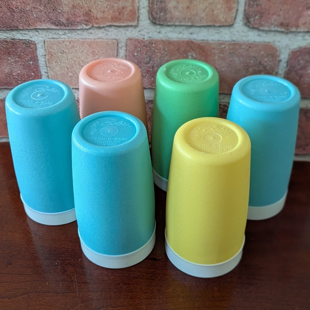 BOLERO Vintage Therm-O-Ware Set of 6 Tumblers 10 Ounce Drinking Cups - Picture 2 of 5
